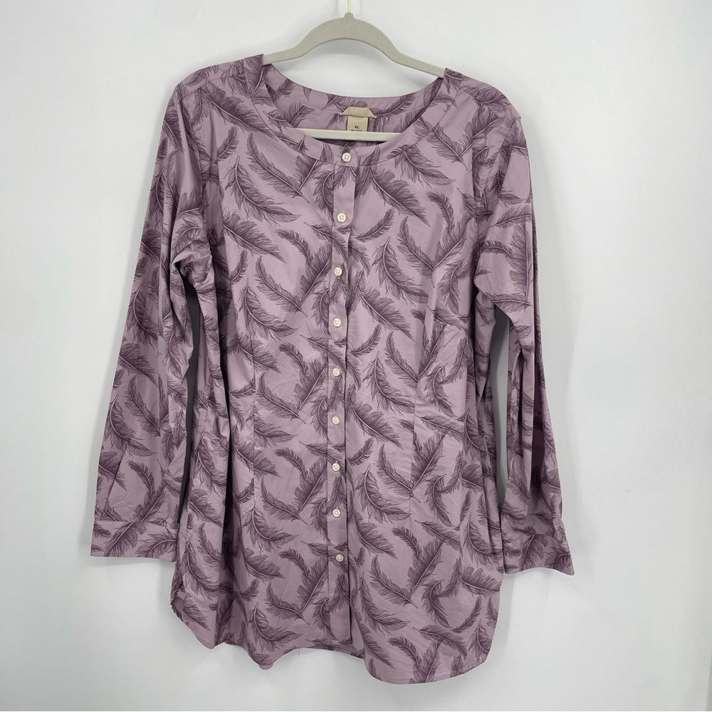 Duluth Wrinkle Fighter Tunic Shirt Purple Feather Size XL